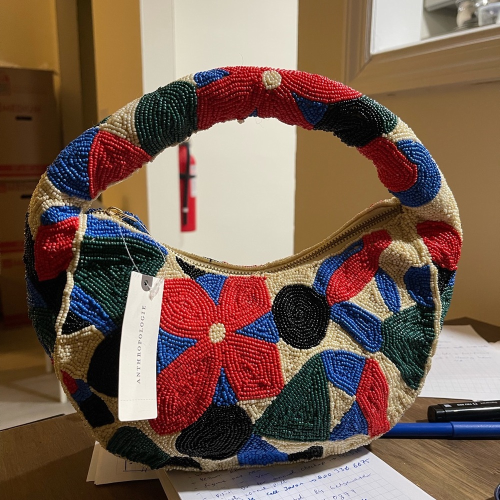 Floral beaded bag